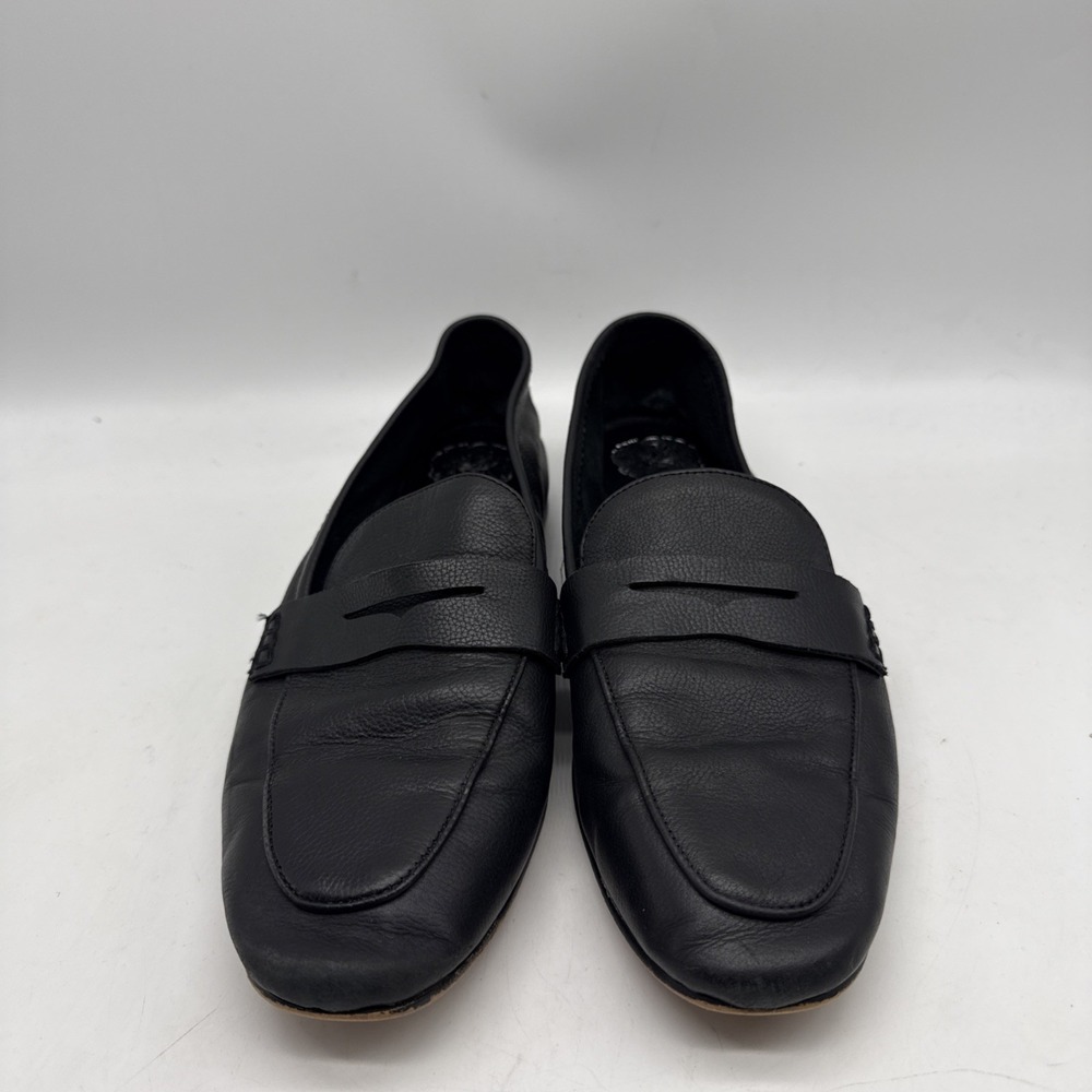 Vince‎ Camuto Flats Loafers Womens 9 Black Leather Round Toe Minimalist Classic